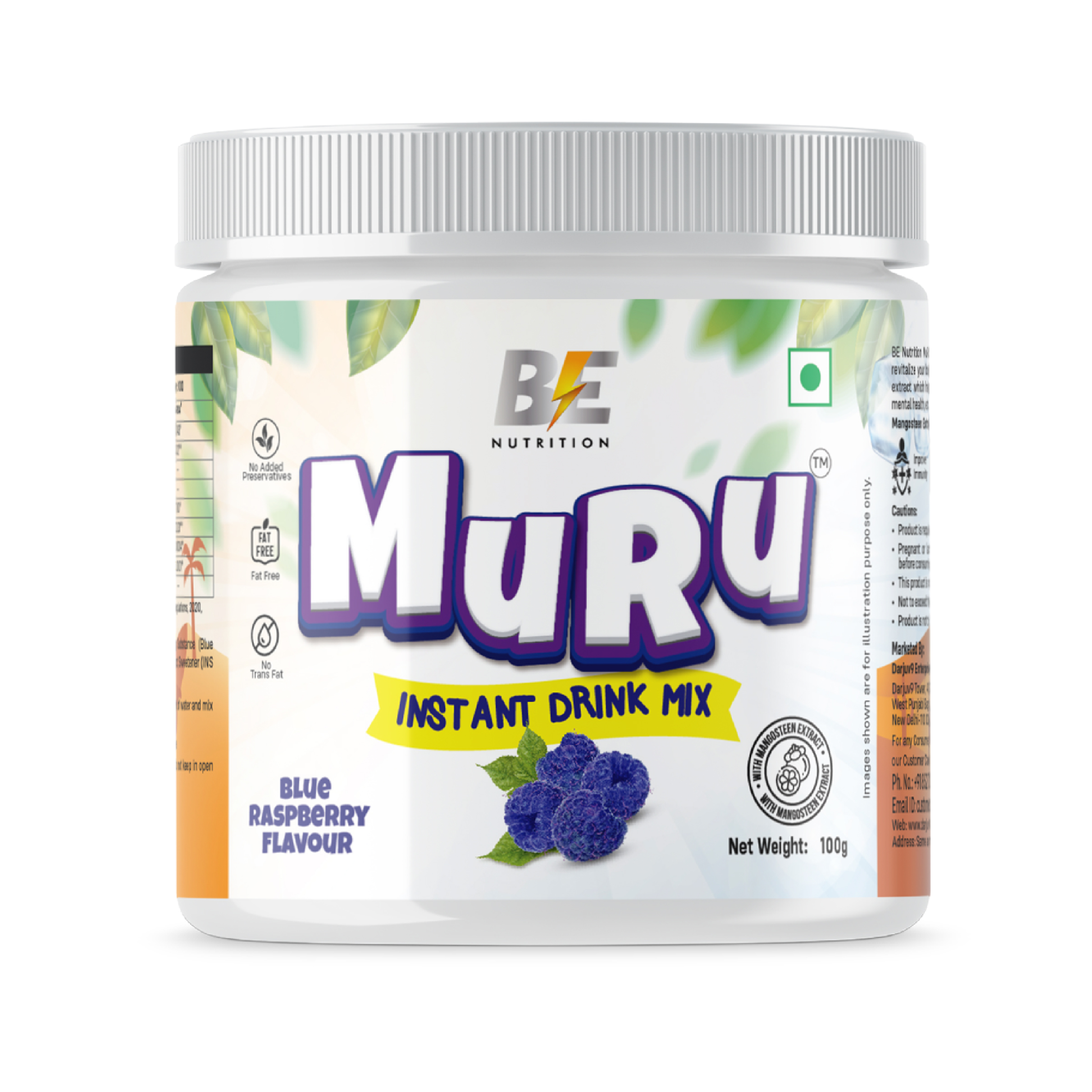 Be Nutrition Muru Instant Drink Mix (Blue Raspberry) -100g